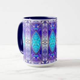 Moderne Weihnachtsmug mit Buntglas-Muster Tasse