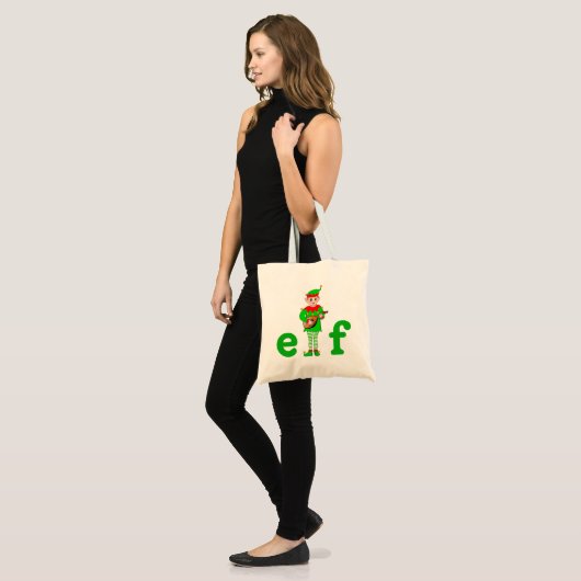 Moderne Weihnachtsmusik Elf Tote Bag Tragetasche (Vorderseite (Model))