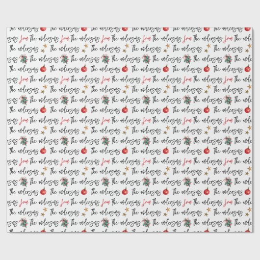 Moderne Weihnachtsmuster für Wasserfarben - Custom Geschenkpapier (Flach)