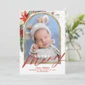 Moderne Weihnachtsnachtsankündigung Feiertagskarte (Stehend Vorderseite)