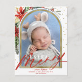 Moderne Weihnachtsnachtsankündigung Feiertagspostkarte (Vorderseite)