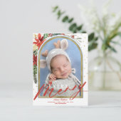 Moderne Weihnachtsnachtsankündigung Feiertagspostkarte (Stehend Vorderseite)