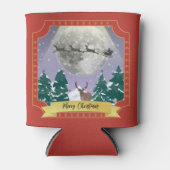 Moderne Weihnachtsnachtsnacht mit Santa Reindeer Dosenkühler (Vorderseite)