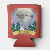 Moderne Weihnachtsnachtsnacht mit Santa Reindeer Dosenkühler (Rückseite)