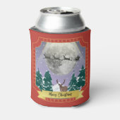 Moderne Weihnachtsnachtsnacht mit Santa Reindeer Dosenkühler (Kanne Rückseite)