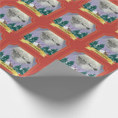 Moderne Weihnachtsnachtsnacht mit Santa Reindeer Geschenkpapier (Ecke)