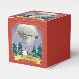 Moderne Weihnachtsnachtsnacht mit Santa Reindeer Geschenkschachtel