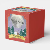Moderne Weihnachtsnachtsnacht mit Santa Reindeer Geschenkschachtel (Rückseite)