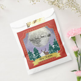 Moderne Weihnachtsnachtsnacht mit Santa Reindeer Geschenktütchen