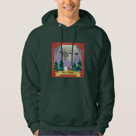 Moderne Weihnachtsnachtsnacht mit Santa Reindeer Hoodie