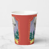 Moderne Weihnachtsnachtsnacht mit Santa Reindeer Pappbecher (Links)