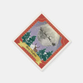 Moderne Weihnachtsnachtsnacht mit Santa Reindeer Serviette (Ecke)