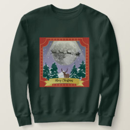 Moderne Weihnachtsnachtsnacht mit Santa Reindeer Sweatshirt