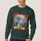 Moderne Weihnachtsnachtsnacht mit Santa Reindeer Sweatshirt (Vorderseite)