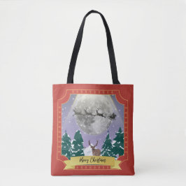 Moderne Weihnachtsnachtsnacht mit Santa Reindeer Tasche