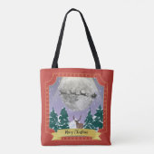 Moderne Weihnachtsnachtsnacht mit Santa Reindeer Tasche (Rückseite)