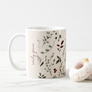 Moderne Weihnachtsnamen Monogramm-Muster Kaffeetasse