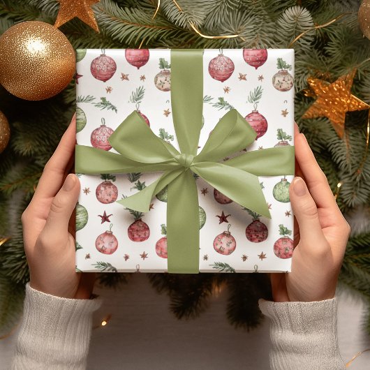 Moderne Weihnachtsornamente Geschenkpapier