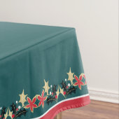 Moderne Weihnachtsrote Gold & Silberschmuck Aquama Tischdecke (Beispiel)