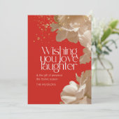 Moderne Weihnachtssaison Gold Blumenstrauß Feiertagskarte (Stehend Vorderseite)