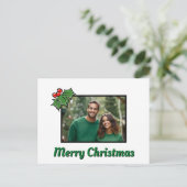 Moderne Weihnachtsschablone für Beeren Blätter Feiertagspostkarte (Stehend Vorderseite)