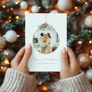 Moderne Weihnachtsschmuck Frohe Weihnachtszeit Fot Feiertagskarte