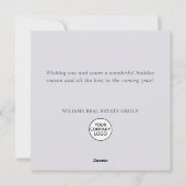 Moderne Weihnachtsschmuck Gruß Einfach Feiertagskarte (Rückseite)