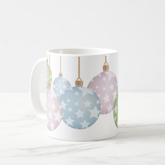 Moderne Weihnachtsschmuck mit Sternen Kaffeetasse (Vorderseite Links)