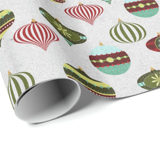 Moderne Weihnachtsschmuck Muster Geschenk Geschenkpapier (Rolleneckpunkt)