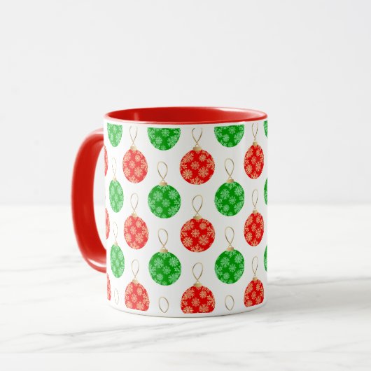Moderne Weihnachtsschmuck - Red Green und Gold Tasse (Vorderseite Links)