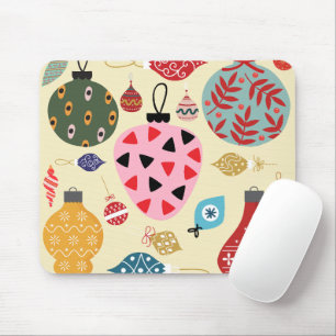Moderne Weihnachtsschmuck Rosa Blau Rot Mousepad
