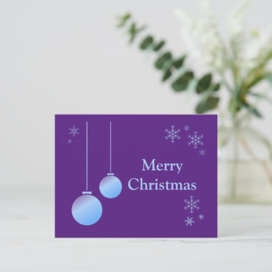 Moderne Weihnachtsschmuck und Schneeflocken Postkarte (Stehend Vorderseite)