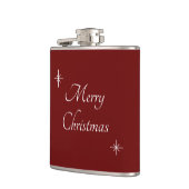 Moderne Weihnachtsschneeflocken Elegantes Script R Flachmann (Links)