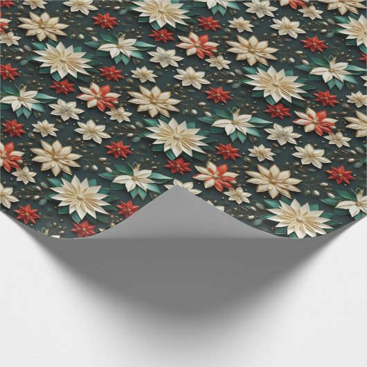 Moderne Weihnachtsschneeflocken Geschenkpapier (Ecke)