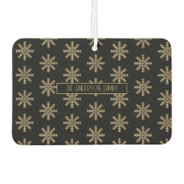 Moderne Weihnachtsschneeflocken Muster Familiennam Autolufterfrischer