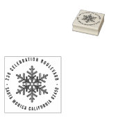 Moderne Weihnachtsschneeflocken-Rücksendeadresse Gummistempel (Stempel)
