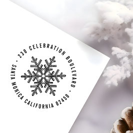 Moderne Weihnachtsschneeflocken-Rücksendeadresse Permastempel