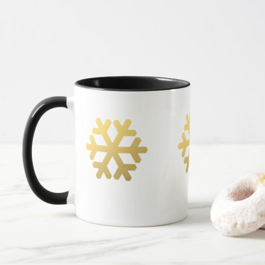 Moderne Weihnachtsschneekristalle Tasse (Mit Donut)