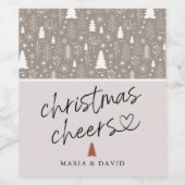 Moderne Weihnachtsschreie Kalligraphie Personalisi Weinetikett (Einzelnes Label)