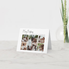 Moderne Weihnachtsschrift faltet fünf Fotos Feiertagskarte