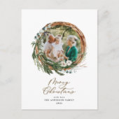 Moderne Weihnachtsschrift Feiertagspostkarte (Vorderseite)