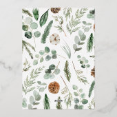 Moderne Weihnachtsschrift Folien Feiertagskarte (Rückseite)