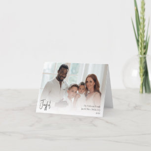 Moderne Weihnachtsschrift geklappt Volles Foto Feiertagskarte