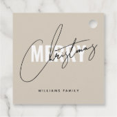 Moderne Weihnachtsschrift Geschenkanhänger (Rückseite)