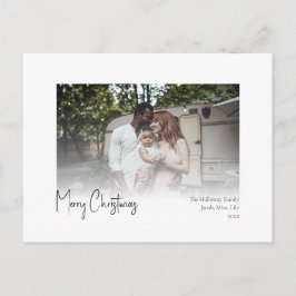 Moderne Weihnachtsschrift verblasstes Foto Urlaub Feiertagspostkarte