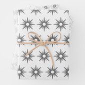 Moderne WeihnachtsSilberstars Geschenkpapier Set (Beispiel)