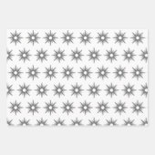 Moderne WeihnachtsSilberstars Geschenkpapier Set (Vorderseite)