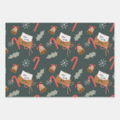 Moderne Weihnachtssocken Muster Set 3 Geschenkpapier Set (Vorderseite 3)