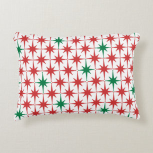 Moderne Weihnachtsstars Retro Muster Mitte des Jah Dekokissen