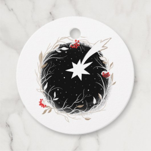 Moderne Weihnachtsstern Berries Kleider Geschenkta Geschenkanhänger (Vorderseite)